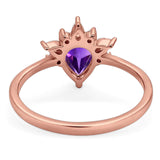 Pear Teardrop Natural Stone Wedding Ring