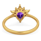 Pear Teardrop Natural Stone Wedding Ring