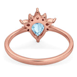 Pear Teardrop Natural Stone Wedding Ring