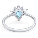 Pear Teardrop Natural Stone Wedding Ring