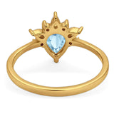 Pear Teardrop Natural Stone Wedding Ring