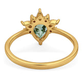 Pear Teardrop Natural Stone Wedding Ring