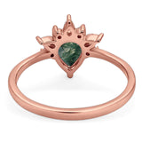 Pear Teardrop Natural Stone Wedding Ring
