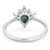 Pear Teardrop Natural Stone Wedding Ring