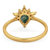 Pear Teardrop Natural Stone Wedding Ring