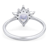 Pear Teardrop Natural Stone Wedding Ring