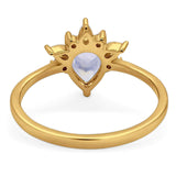 Pear Teardrop Natural Stone Wedding Ring