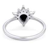 Pear Teardrop Natural Stone Wedding Ring