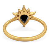 Pear Teardrop Natural Stone Wedding Ring