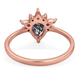 Pear Teardrop Natural Stone Wedding Ring