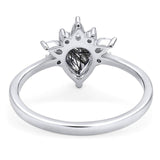 Pear Teardrop Natural Stone Wedding Ring