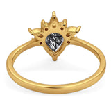 Pear Teardrop Natural Stone Wedding Ring