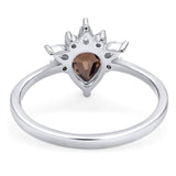 Pear Teardrop Natural Stone Wedding Ring