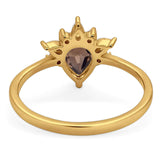 Pear Teardrop Natural Stone Wedding Ring