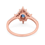 Oval Natural Stone Floral  Ring