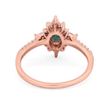 Oval Natural Stone Floral  Ring