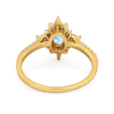 Oval Natural Stone Floral  Ring