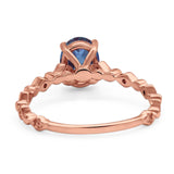 Art Deco Oval Natural Stone Solitaire Ring