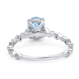Art Deco Oval Natural Stone Solitaire Ring