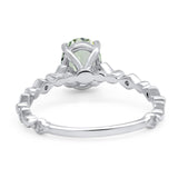 Art Deco Oval Natural Stone Solitaire Ring
