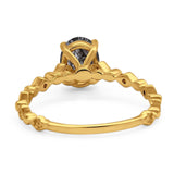 Art Deco Oval Natural Stone Solitaire Ring