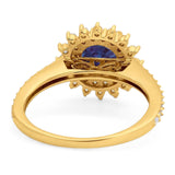 Art Deco Round Natural Stone Floral Ring