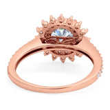 Art Deco Round Natural Stone Floral Ring