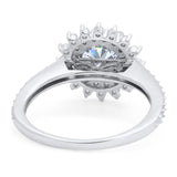 Art Deco Round Natural Stone Floral Ring