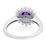 Art Deco Round Natural Stone Floral Ring