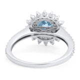 Art Deco Round Natural Stone Floral Ring