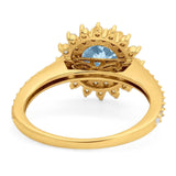 Art Deco Round Natural Stone Floral Ring