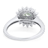 Art Deco Round Natural Stone Floral Ring