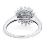 Art Deco Round Natural Stone Floral Ring