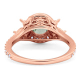 Vintage Style Round Natural Stone Flower Ring