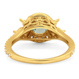 Vintage Style Round Natural Stone Flower Ring