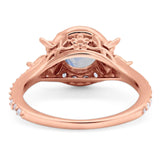 Vintage Style Round Natural Stone Flower Ring