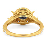 Vintage Style Round Natural Stone Flower Ring