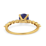 Petite Dainty Round Natural Stone Ring