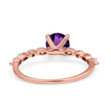 Petite Dainty Round Natural Stone Ring