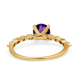 Petite Dainty Round Natural Stone Ring