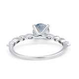 Petite Dainty Round Natural Stone Ring