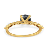 Petite Dainty Round Natural Stone Ring