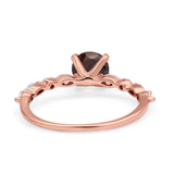 Petite Dainty Round Natural Stone Ring