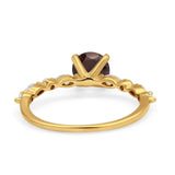 Petite Dainty Round Natural Stone Ring