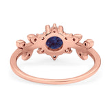 Art Deco Round Natural Stone Floral Ring