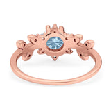 Art Deco Round Natural Stone Floral Ring