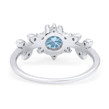 Art Deco Round Natural Stone Floral Ring