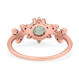 Art Deco Round Natural Stone Floral Ring