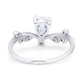 Floral Pear Teardrop Natural Stone Chevron Ring