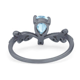 Floral Pear Teardrop Natural Stone Chevron Ring